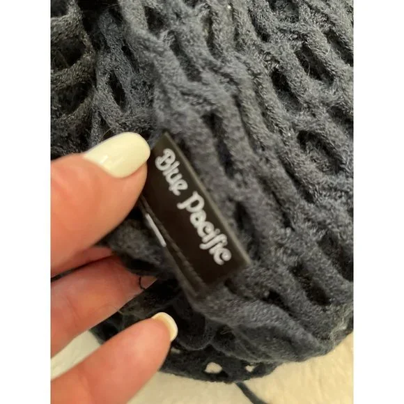 Infinity Scarf Set Of 2 Scarves Blue Brown Neutral Soft Acrylic Fringe Ruffle OS - Picture 2 of 5